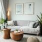 Minimalistic Lounge With Grey Sofa