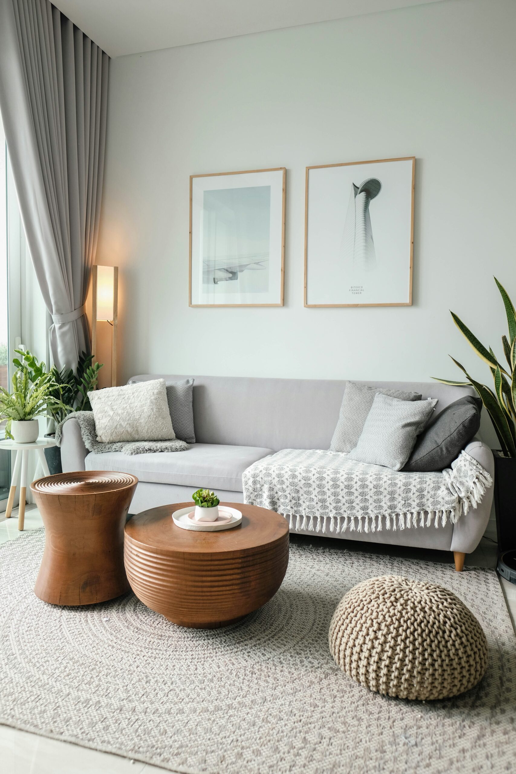 Minimalistic Lounge With Grey Sofa